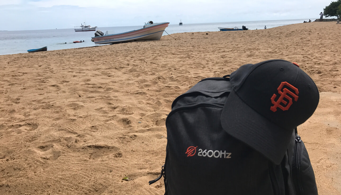 The 2600Hz identity enjoying a day at the beach