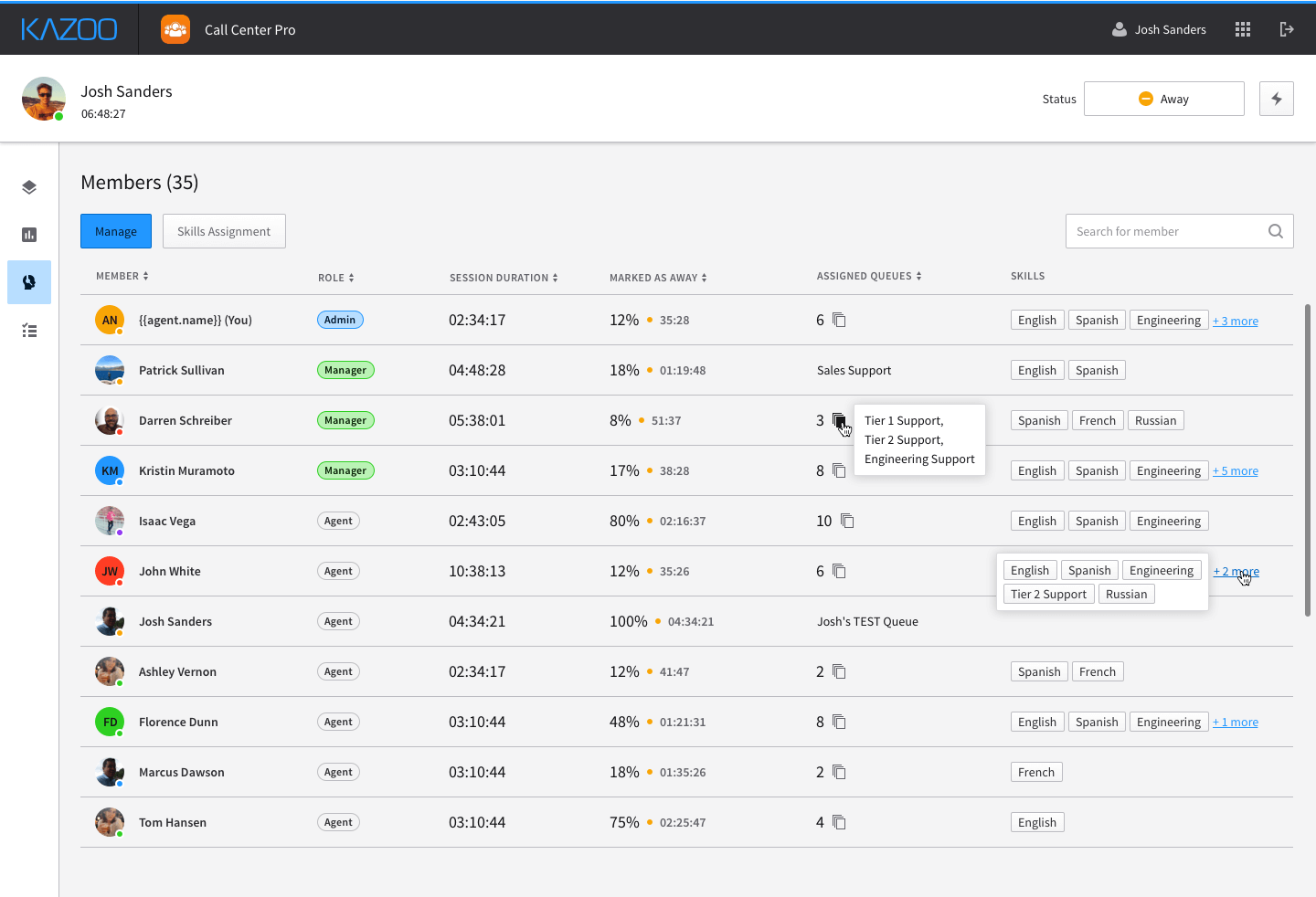 Members page populated with members