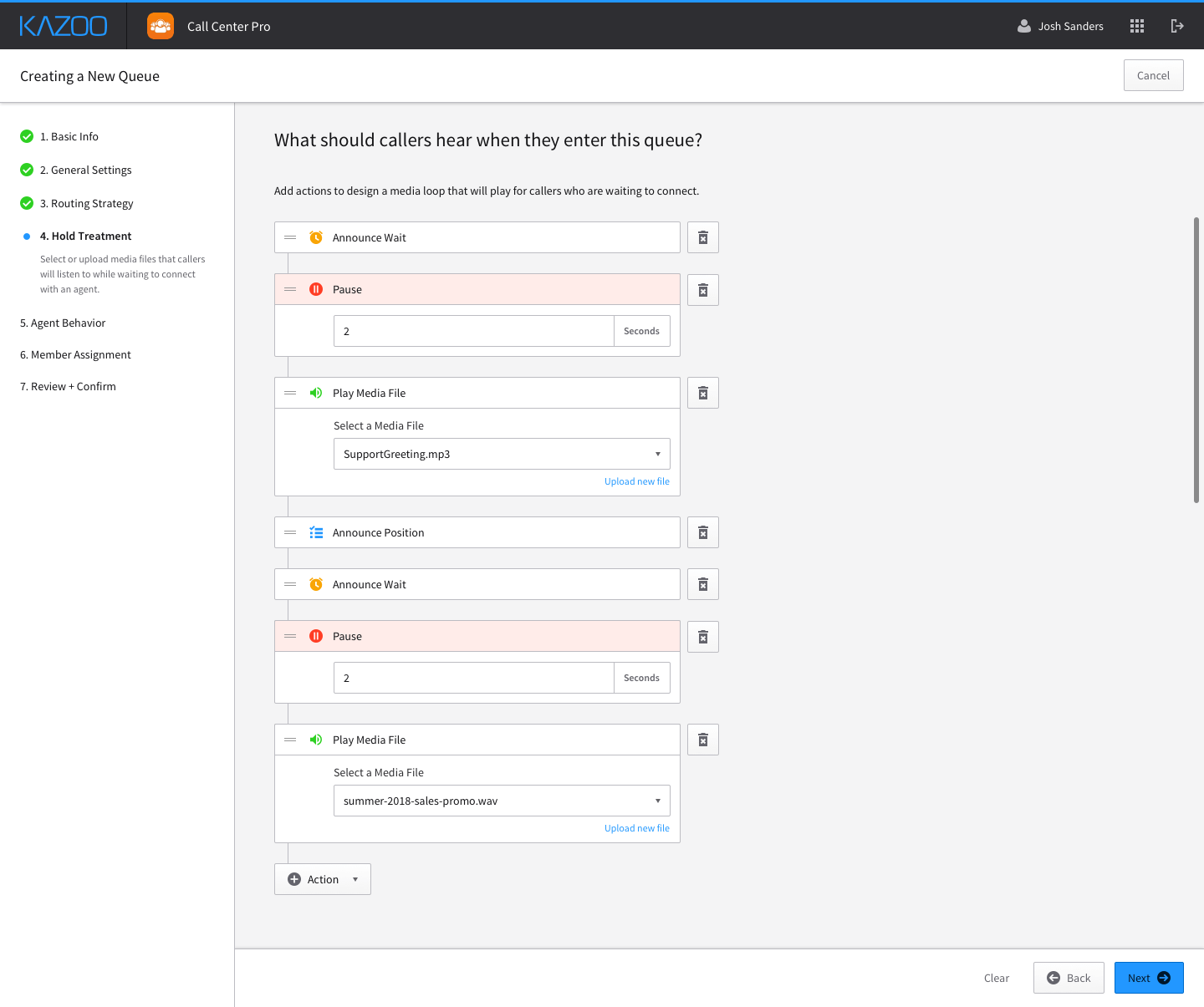 Updated design for step 4: Hold Treatment