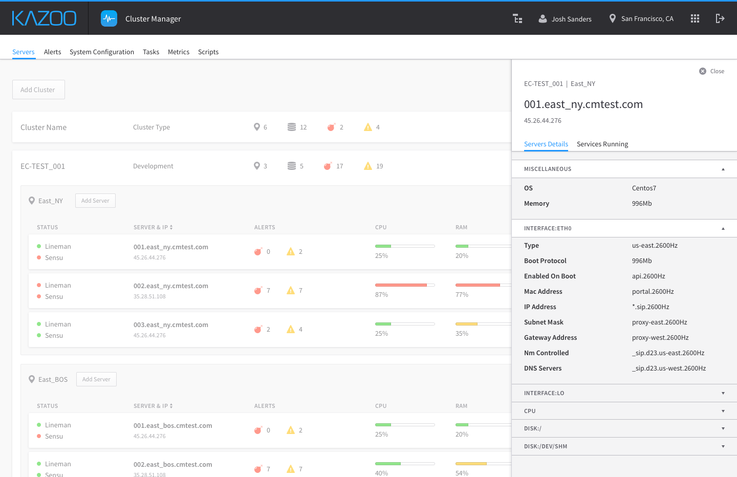 Individual server inspection: Server Details