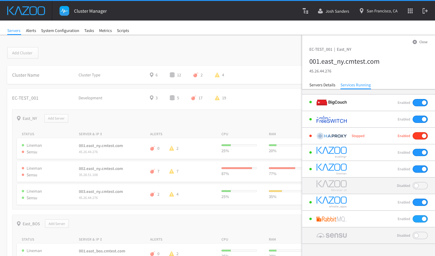 Individual server inspection: Services Running