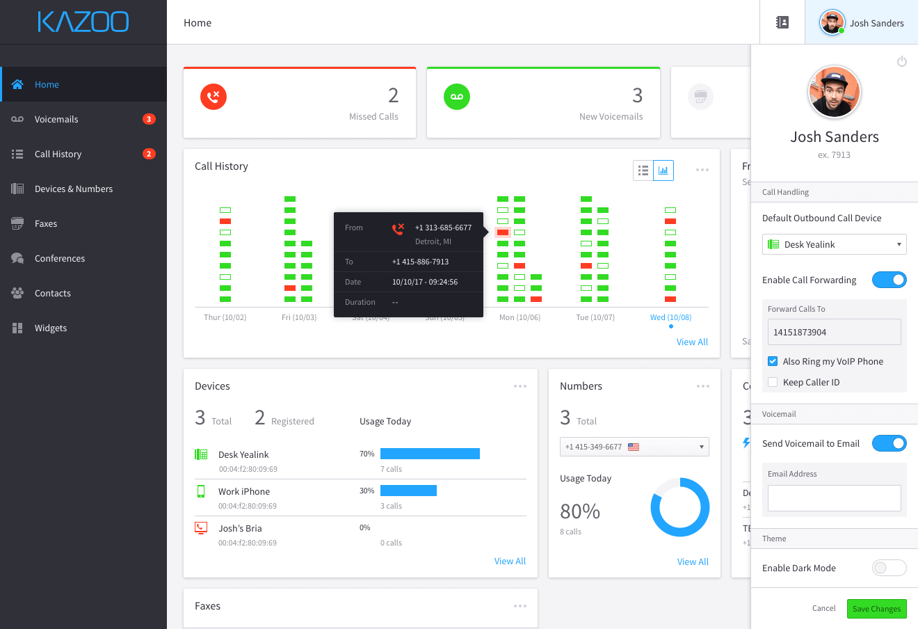 Company Portal settings side-drawer